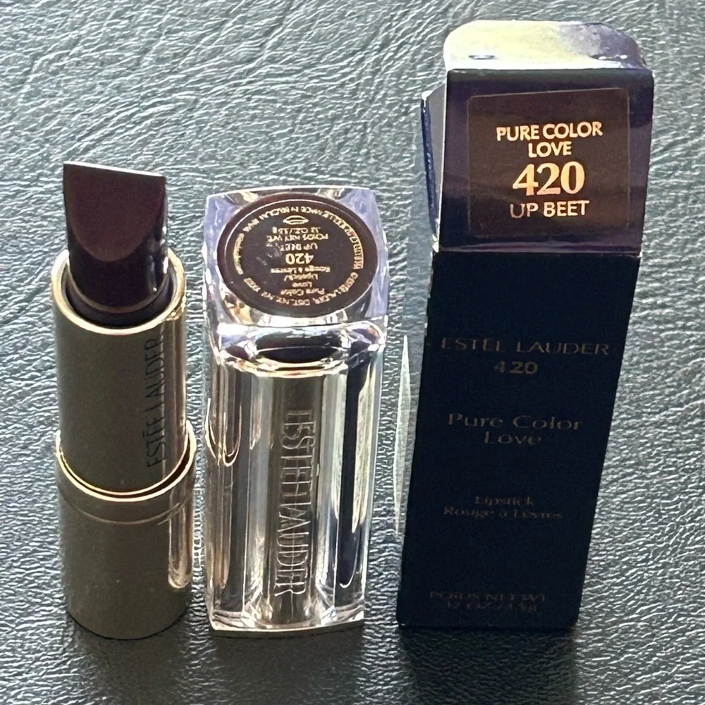 Estée Lauder Pure Color Love LIPSTICK 420 UP BEET (a deep purple matte) BOXED
